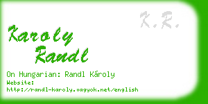 karoly randl business card